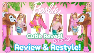 Barbie Cutie Reveal! 🎀🍌🌴 Jungle series! MONKEY (Review, Restyle and LOOKBOOK!)