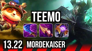 TEEMO vs MORDE (TOP) | 10/1/5, 1.3M mastery, 600+ games, Legendary | NA Diamond | 13.22