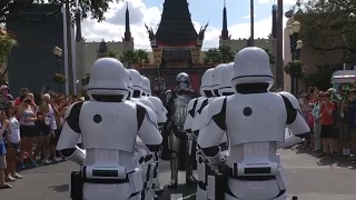 Captain Phasma leads Storm troopers in the March of the First Order - Disney's Hollywood Studios
