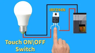 Simple Touch ONOFF Switch Circuit .With Single Transistor IRFZ44N.