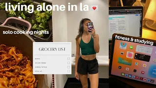 LIVING ALONE AT 18🤍 solo cooking nights, at home pilates, & studying