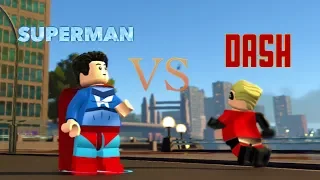 LEGO Incredibles Superman vs Dash Race!!