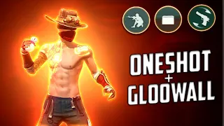 ONESHOT + GLOOWALL ⚡ || 3 FINGER CUSTOM HUD ⚙️ || FREE FIRE HIGHLIGHTS ||