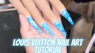 Acrylic Nails Tutorial | Louis Vuitton Nail Art Tutorial | Louis Vuitton Nail Design | LV Nails