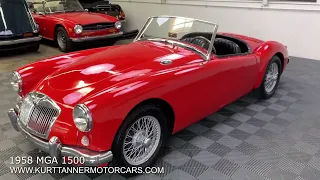 1959 MGA 1500 ROADSTER. CHARIOT RED WITH BLACK TRIM AND TOP. 4-SPEED, 48-SPOKE WIRE WHEELS.