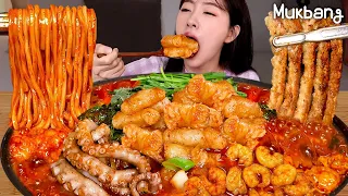 spicy hot pot mukbang with seafood and Daechangㅣkorean foodㅣREAL MUKBANG