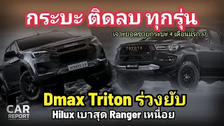 Dmax ร่วง -50.85% Triton ดิ่ง -57.12  Ranger แผ่ว - 49.67% / สรุปยอดขาย กระบะ 4 เดือนแรก 67