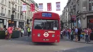 London Bus Cavalcade - 5 - 1970s buses departing Regent Street