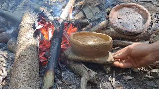 Primitive Technology: Pottery and Stove, Create a bowl with fired earth in high temperature
