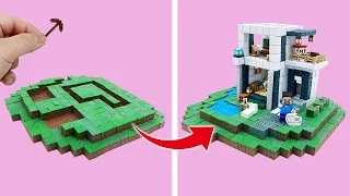 A modern house that took 100 hours to build 🔥 100% real Minecraft 🔨 #ASMR (ENG.Sub)