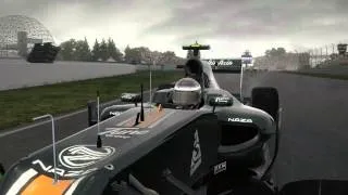 F1 2012 PC Gameplay amazing drift in Canada (wet race) in a Caterham