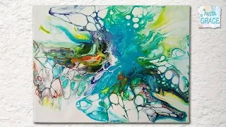 #16 Acrilico Fluido - Fluid Painting Scivolamento con il Phon