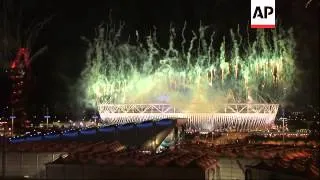 Fire works display at Olympic Stadium mark end of London 2012
