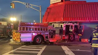 8 firefighters hurt, 3 critically after two fire trucks collide while heading to New Jersey fire