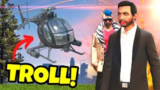 OB & I Got TROLLED By a Helicopter in GTA! (Grand Theft Auto Online Funny Moments)