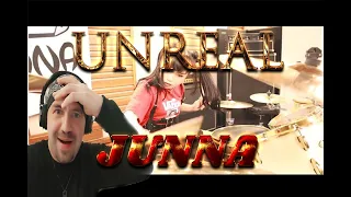 STOP WHAT YOU'RE DOING AND WATCH THIS   JUNNA  Through The Fire And Flames   Drum Cover (REACTION)