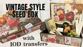 Vintage Style Seed Box with IOD TRANSFERS