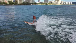 Mooch, Surfing At Kaisers Near Waikiki Beach In Honolulu, Hawaii.  Jan 9 2021.