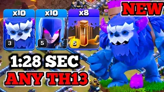 Th13 Yeti Witch Attack With 10 Zap Spell | Best Th13 Attack Strategy in Clash of Clans🔥 | CWL