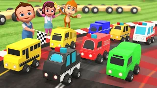 Little Baby Boy & Girl Fun Play with Street Vehicles Wooden Toys | Vehicles Race 3D Educational