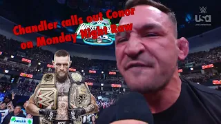 Michael Chandlers calls out Conor McGregor on Monday Night Raw (2/19/2024).