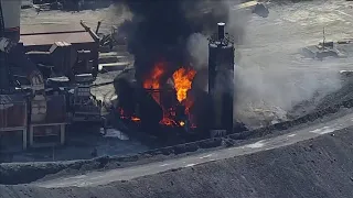 Sky9: Large industrial fire burning in Montgomery County, Maryland