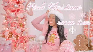 2023 Pink Christmas Decorate with me ❄️ plus Room Tour 🎀