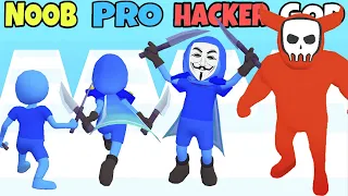 NOOB vs PRO vs HACKER vs GOD in Samurai Leveling Gameplay (Freeplay)