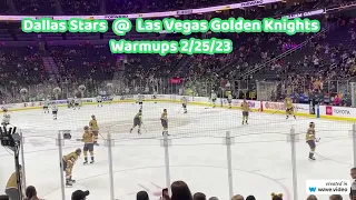 Dallas Stars @ Las Vegas Golden Knights Warmups  2/23/25 View From Sec 19 Row J -Seat 10