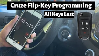 How To Program A Chevy Cruze Flip Key Remote Fob 2014 - 2019 DIY Chevrolet All Keys Lost Tutorial