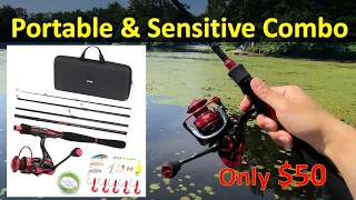 Best Travel Rod & Reel Combo Unboxing and Fishing Test ($50 on Amazon)