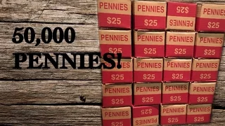 COIN ROLL HUNTING 50,000 PENNIES! Amazing finds!