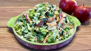 Creamy broccoli salad with apples🥦🍎best broccoli salad recipe