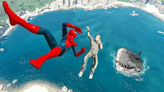 GTA V EPIC Ragdolls/SPIDER-MAN Jumps/Fails (Euphoria Physics, Funny Moments) Ep.148