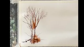 Really Easy 2 MINUTE Winter Trees Experiment! Beginner friendly watercolor ink landscape panting