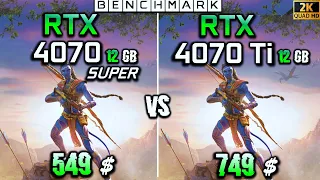 RTX 4070 Super 12GB vs RTX 4070 Ti 12GB // Gaming Test in 10 Games // 1440p // Benchmark