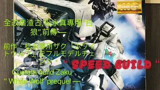 The Prequel of Custom build 1/100 MS-06R-1AZAKU II, 'White wolf',全改造渣古,松永真專用,白狼--前傳--"SPEED BUILD"