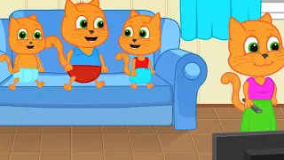 Cats Family in English - What To Do At Home Cartoon for Kids