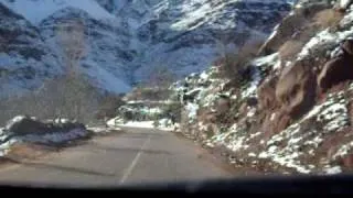 Driving through Atlas Mountains, Morocco January 2010