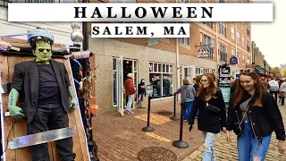 SALEM HALLOWEEN FESTIVAL - Salem, Massachusetts - Relaxing 4K City Walking Tour with Binaural 🎧