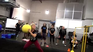 Superstars play medicine-ball volleyball at the WWE Performance Center