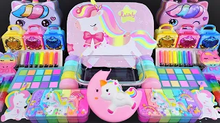 Unicorn Rainbow Slime Mixing Random Cute,shiny things into slime #ASMR #Satisfying #slimevideos #슬라임