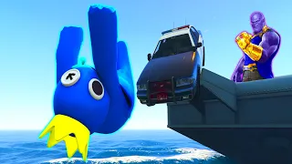 Blue Rainbow Friend vs Thanos Infinity Stone Powers Funny Ragdoll Compilation #GTA5 #Ragdoll #Blue #