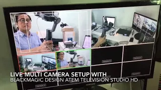 Multi-camera live switching setup with BlackMagic Design ATEM Television Studio HD