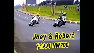 Joey v Robert -Clash of the Dunlops at NW200 1991 Honda v Norton