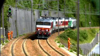 Superbe Réseau ferroviaire dans vallée de la Maurienne  - Superb HO rail network in the French Alps