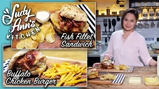 [Judy Ann's Kitchen 10] Ep 2 : Buffalo Chicken Burger and Fish Fillet Sandwich | Valentine's Paandar