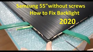 How to Replace LED Strips Samsung TV 55" 4k 2020 - Fixing Bad LED Backlight Tutorial Step by Step