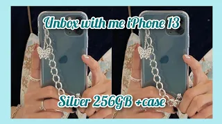 Unboxing 🧸 iPhone 13 Pro Max 📱 Silver 256GB + case haul 🦋 with link  aesthetic