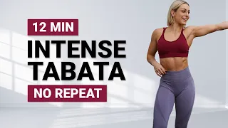 12 MIN INTENSE TABATA WORKOUT | Full Body HIIT | No Repeat | Mood Booster | Sweaty